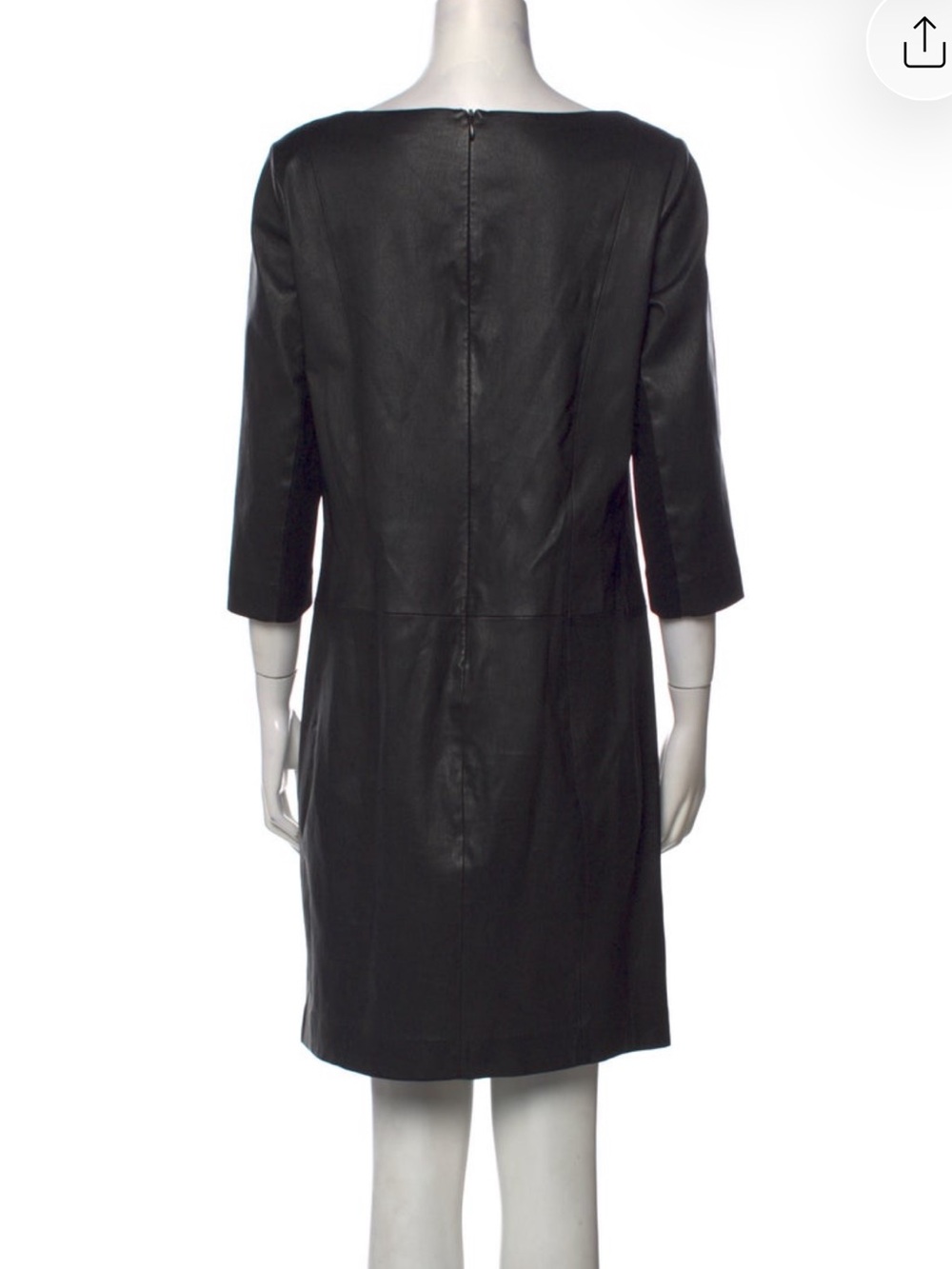 Vince Black Leather Mini Shift Dress Size Small - Picture 3 of 7